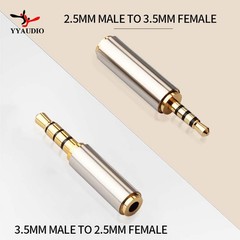 2.5mm 3.5mm Audio Jack Adapter Converter Gold Plated Headphone Mic Stereo Plug