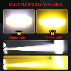 2x LED Motorcycle Spot Lights Auxiliary Headlight Driving Fog Lamp Yellow White