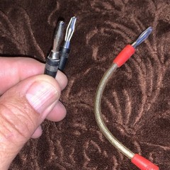 Banana Plug to Banana Plug Speaker Bi-Wire Jumper Cables Pair Red/Black