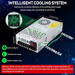 DC 12V 50A 600W Switching Power Supply, 110V/220V AC to DC Converter, Universal