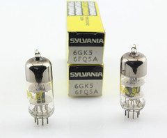 New Qty 2 SYLVANIA 6GK5 6FQ5A Matched Pair Grey Plates 0 Getter NOS USA Tubes