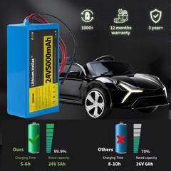 24V5Ah Rechargeable Lithium Li-ion Battery 7S2P With Charger For DIY Projects