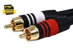 6Inch Premium 3.5Mm Stereo Female to 2RCA Male 22AWG Cable (Gold Plated) – Black