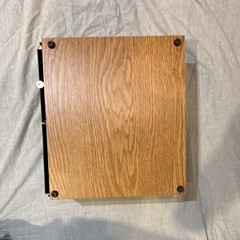 Brown Wood Media Storage Box Organizer with 2 Pull-Out Drawers