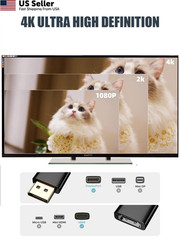PANPEO Display Port to HDMI Adapter, 24K Gold Plated 3840x2160p Black