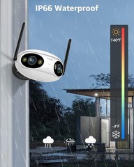 Wifi/PoE Panoramic 8MP 180° Dual Lens Full Color IR IP Camera Bullet iCSee/XMEYE