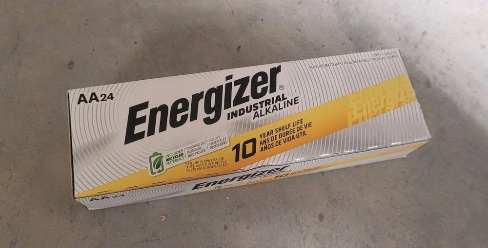 24 Energizer Industrial AA Alkaline Batteries (EN91, LR6)