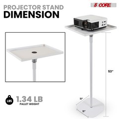 5 Core Projector Stand Floor Adjustable Heavy Base Universal Projectors Support