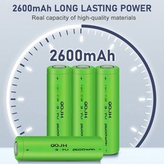 4 Pcs 2600mAh Batteries 3.7V Rechargeable Li-Ion Battery for Flashlight Torch