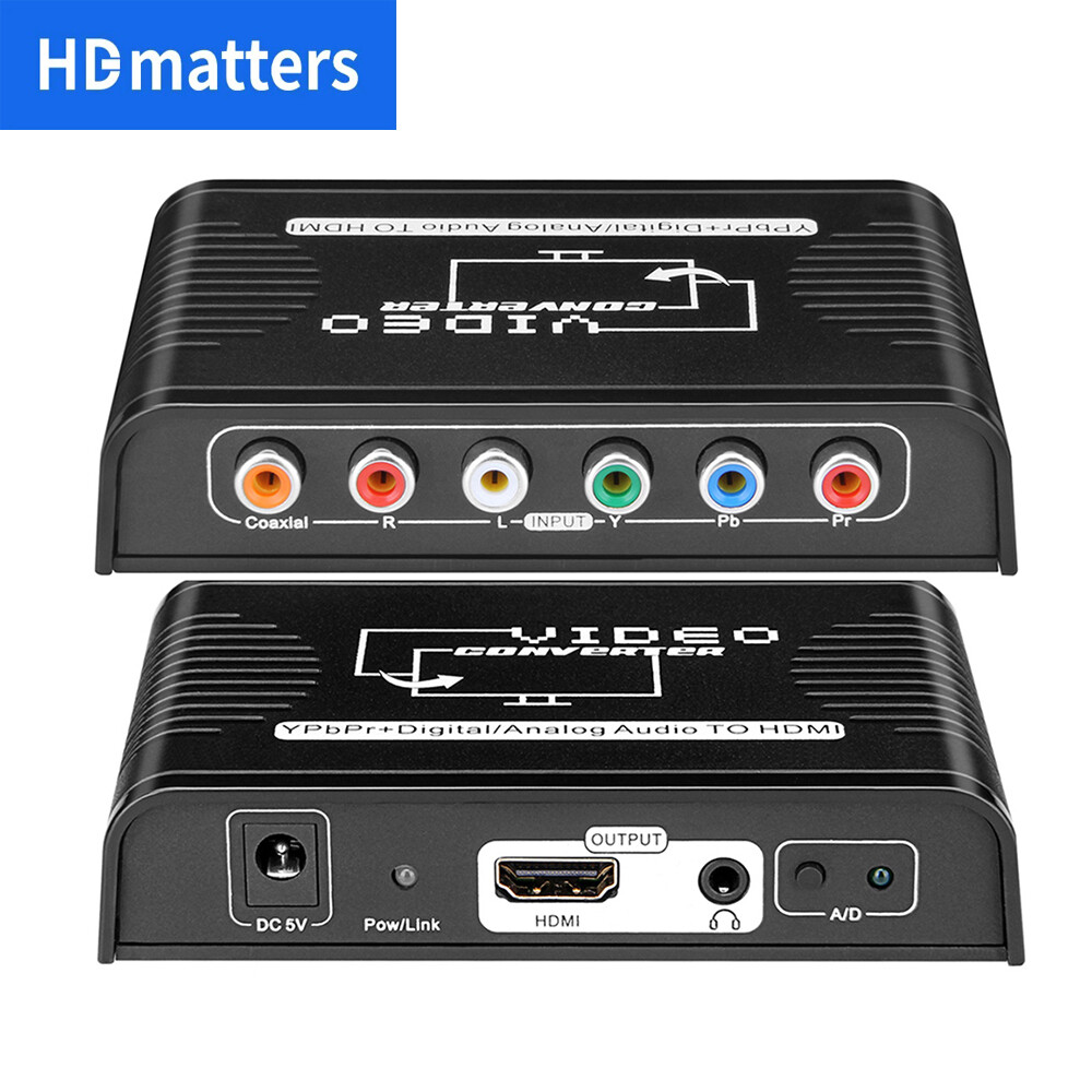 RCA Component Video Ypbpr+Digital/Analog Coaxial Audio to HDMI Converter Adapter