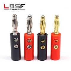 10Pcs Gold Plated Banana Plugs Audio Jack Speaker Wire Cable Screw Connector 4mm