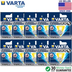 10 Varta 145mAh 1.55v Electronic Silver Oxide Coin Battery V76PX(08/22 Dating)