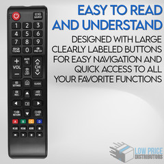 Replacement Remote for Samsung 4K Smart TV | Works with UHD MU NU RU Series New