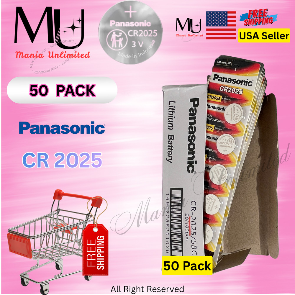 50 X PCS Fresh Stock CR2025 DL2025 3v Lithium Battery Expire 2033+ Free Shipping