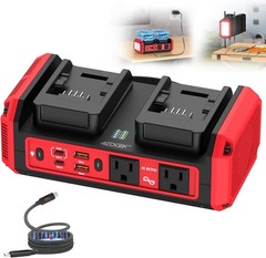 350W Pure Sine Wave Power Inverter fits Milwaukee 18V Battery，DC 18V to 120V AC