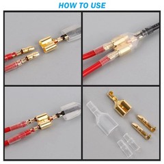 140/700X Motorcycle Brass Bullet Terminal Male&Female Electrical Wire Connectors