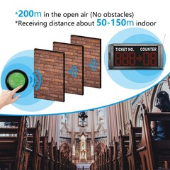 Multi Window Wireless Queue Call System – 1 Display+4 Button+1 Numbering printer
