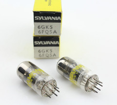New Qty 2 SYLVANIA 6GK5 6FQ5A Matched Pair Grey Plates 0 Getter NOS USA Tubes