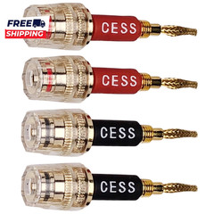 CESS-220 Pin Banana Plug to 4Mm Female Banana Jack/Speaker Wire 4 Pack