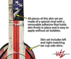 Skin Wrap for Beats Solo Wireless 2 3 4 Painted Cracked USA Flag SKIN ONLY