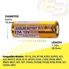 5pk 23A 12V Alkaline Battery Replaces S21 V23GA VR22 1811A 8F10R USA Ship