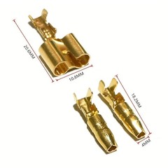 140/700X Motorcycle Brass Bullet Terminal Male Female Electrical Wire Connectors