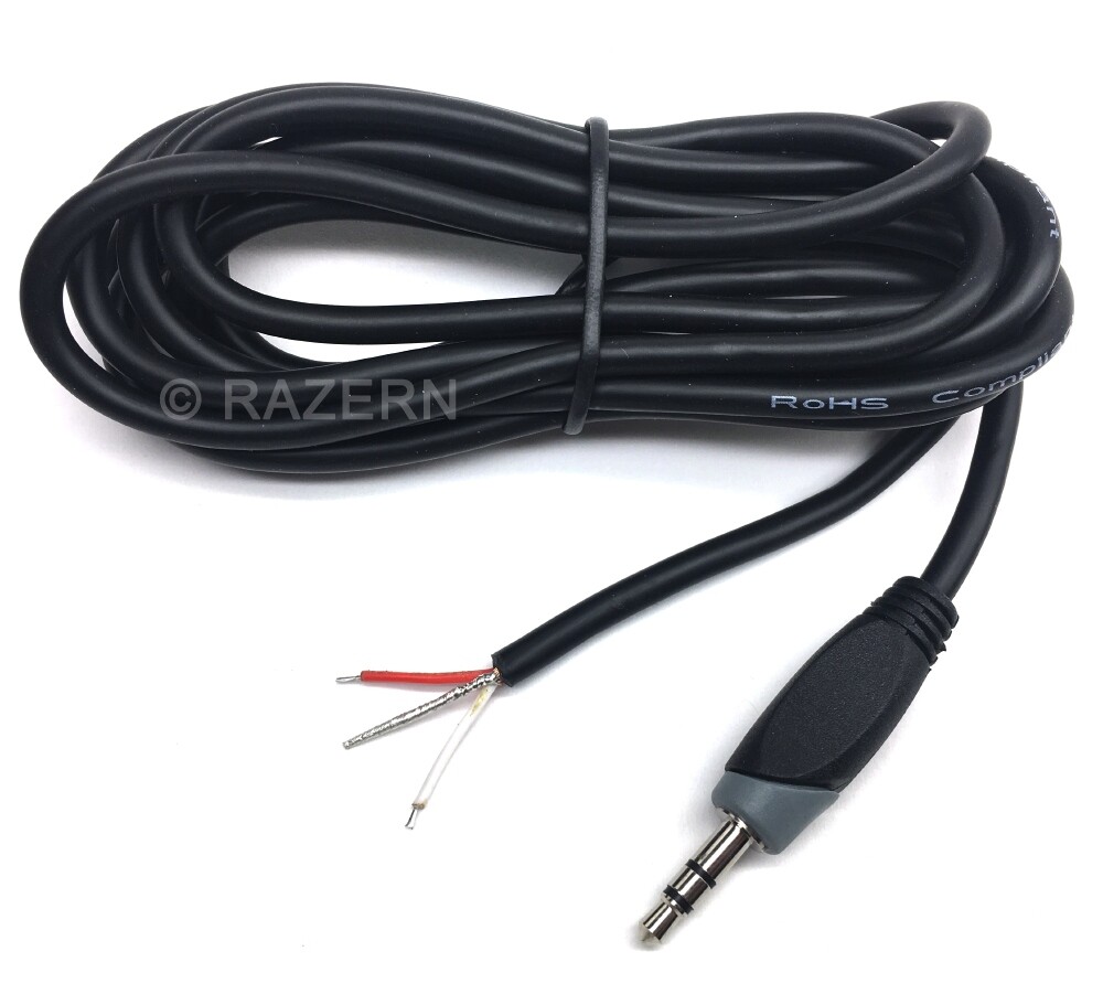 6 ft 3.5mm 1/8 Stereo Male Mini Plug to Bare Wire Audio Headphone Shielded Cable