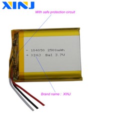 3.7V 2500mAh 9.25Wh NTC Thermistor 3-wires Li Battery 104050 Lipo JST 3Pin Plug