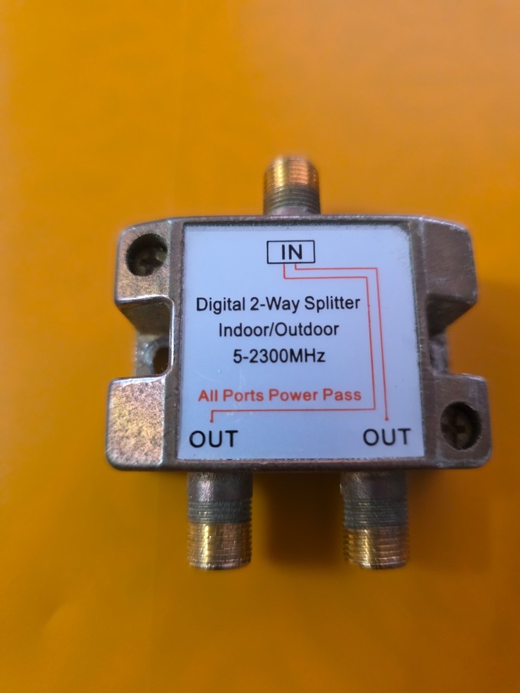 2-Way TV Splitter 5-2300 MHz Coax Cable Adapter RG59 RG6 HDTV Satellite