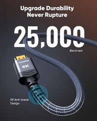 High Speed 8K 60Hz HDMI Cable 3.3FT/1M, 2.1 48Gbps HDMI Braided Cable-4K@120H…
