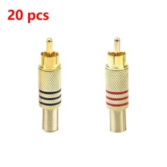 20Pcs RCA Stereo Male Connector Plug with Spring Coax Audio Solder Adapter USA