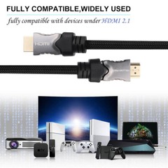 Braided HDMI v2.1/2.0/1.4 Cable 6FT for 2019 2018 2017 3D HDTV 4K 1080p – 4320p