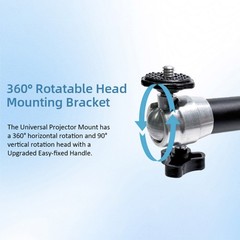 Projector Mount with 3 Sizes of Screw Adapters for Universal Compatibility