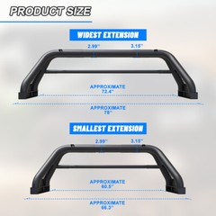For 11-23 Dodge Ram 1500/2500 Universal Roll Sport Bar Chase Rack Bed Bar Pickup