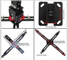 Projector Mount Wall or Ceiling Projection Mount Bracket with Adjustable Height