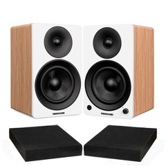 Fluance Powered 5″ Stereo Bookshelf Speakers w/ High Density Foam Isolation Pads