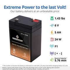 6V 4.5AH Sealed Lead Acid Battery replaces ub645 bp4-6 np4-6 wp4-6 sb604b