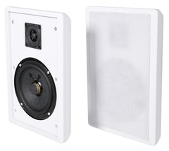 2 Rockville RockSlim White Home Theater 5.25″ 240w Easy Wall Mount Slim Speakers