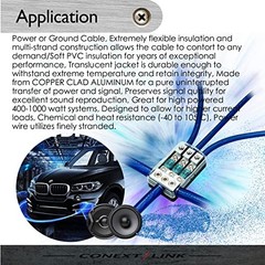 Conext Link 15 ft 4 GA Gauge AWG Car Amplifier Battery Power Cable Ground Wire