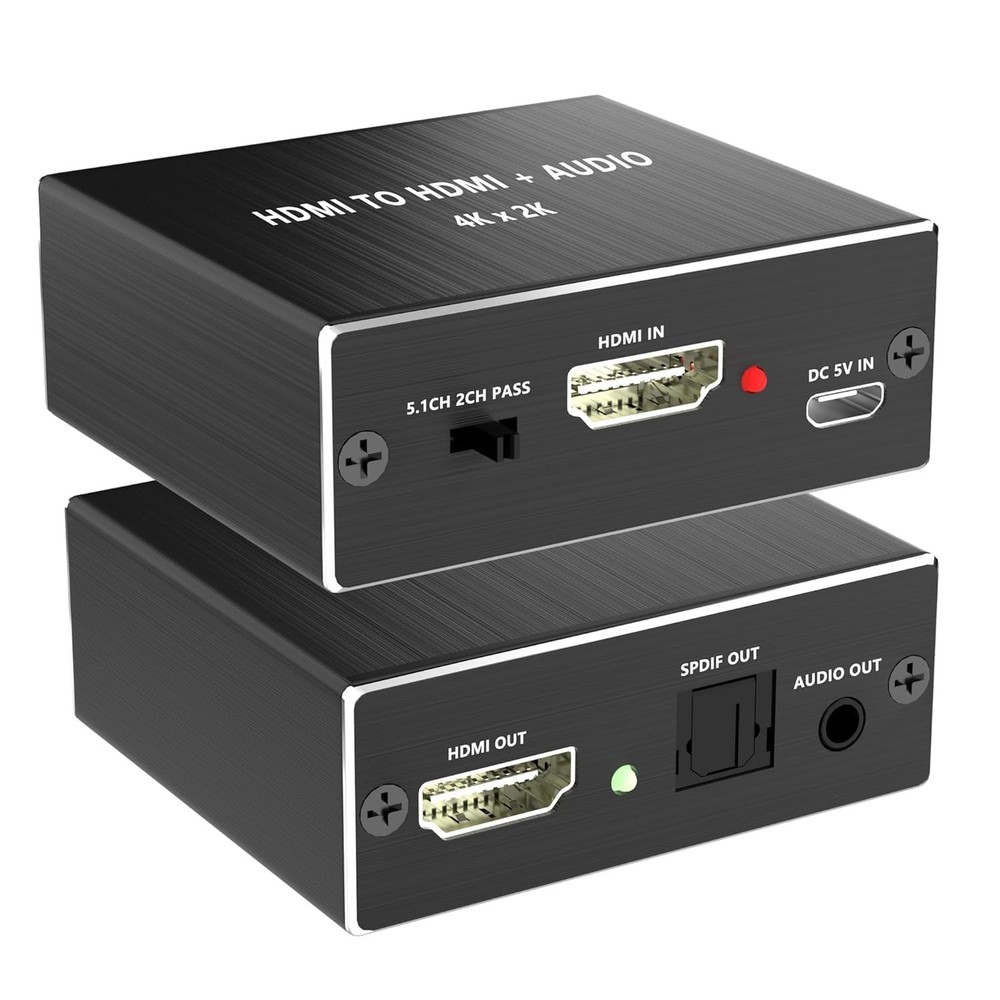 HDMI Audio Extractor, 4K x 2K Audio Splitter, 4K30Hz HD MI Input to HDMI + Op…