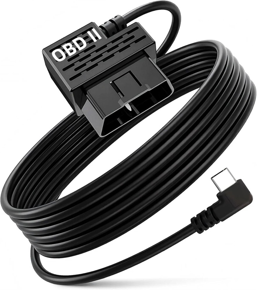 OBD OBD2 Hardwire Kit Power Cable for Dash Camera with 90Degree USB Type C 12