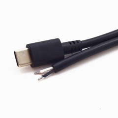 5pcs 25cm USB C Type-C Male Plug Cable 2 wires Power Pigtail Cable Cord DIY -US