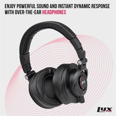 LyxPro HAS-30 Noise-Canceling DJ Headphones, Over-Ear Studio Headphones, Black