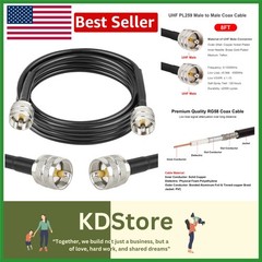 8ft UHF CB Coax Cable with Low Loss & Durable Construction