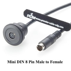 Plinkwirekb Mini DIN 8 Pin Male to Female Extension Cable Flush Panel Mount M…