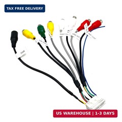20 Pin Car Radio RCA Audio Replacement Harness with 8 Female RCA Connector Video
