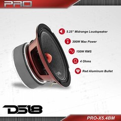 4x DS18 PRO-X5.4BM 5.25″ Midrange Bullet Speakers 1200 Watt 4 ohm Midbass Mid