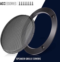 2PCS 5in Universal Black Speaker Grills – Durable Metal DIY Audio Grille