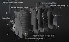 Airtag Wallet Case Carbon Fiber Slim Credit Card Holder Air Tag Cover Money Clip