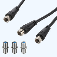 Coaxial Splitter, F-Type Rg6 Cable Splitter 3 Way Internet and TV 75Ohm Split…